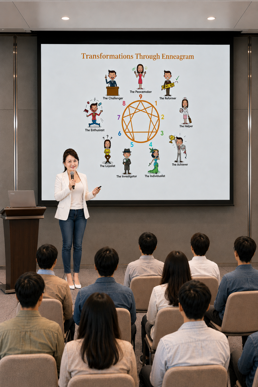 Doreen Lee conducting an Enneagram personality workshop in Singapore